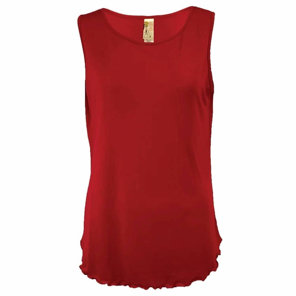 NEW MCCC SPORTSWEAR women's lettuce leaf tank - plus in tango red